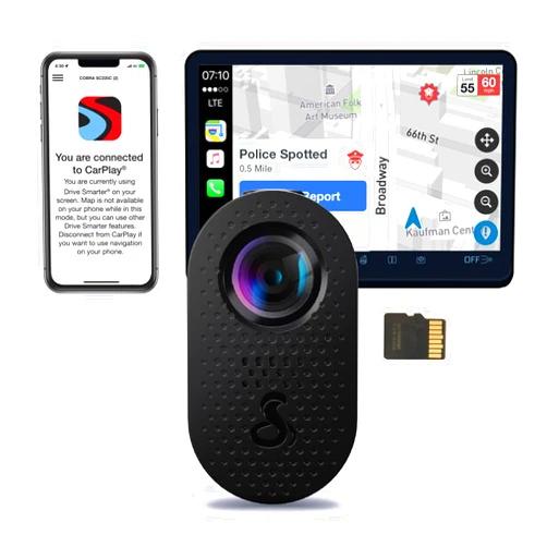 Cobra Discreet Dash Cam (SC120) - QHD 1440P Video Resolution, Built-in WiFi, Night Vision, Continuous Recording, Compact Design, 16 GB SD Card Included