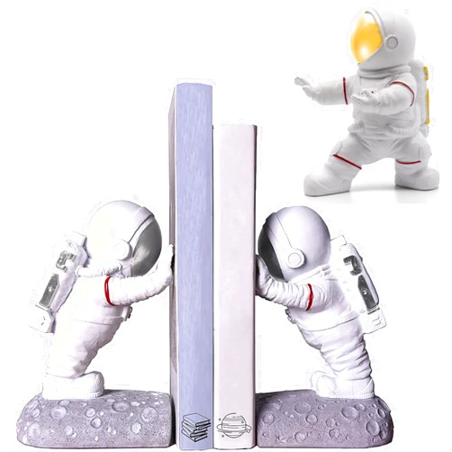 Joyvano Astronaut Bookends Silver + Punching Astronaut Figurine