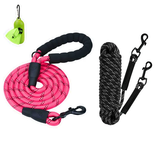 Taglory 15FT Long Dog Leash and 4 FT x 1/2 inch Rope Dog Leash, Recall Training Leash with 2 Swivel Hooks for Large Medium Small Dogs Walking, Camping, or Backyard