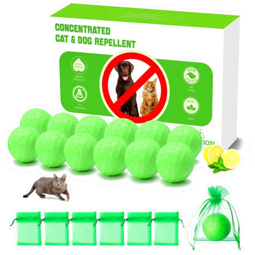 MAGIC CAT Cat Repellent Outdoor, 12 Pack Peppermint Oil Cat Deterrent Indoor for Home to Protect Furniture Curtain Pet Family Safe, Dog Repellent to Keep Feral Cats Stray Dogs Out of Yard Garden Lawn