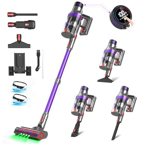 ONSEEN Cordless Vacuum Cleaner, 530W/38Kpa Stick Vacuum Cleaner with 2 Dust Cups Design, 8 in 1 Vacuum Cleaner Pet Hair with OLED Touch Screen for Home/Pet Hair/Carpet/Hard Floor/Car Cleaning