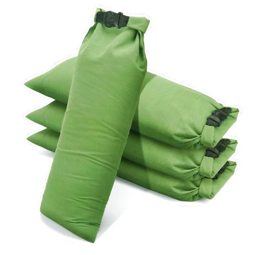 Romeeton Flood Water Barrier Sand Bags - 4Pcs Thickened Long Canvas Flood Protection Sandbags with Insert Buckle Reusable Quick Flood Barrier for Home Door Window Basement Garage Floor Flood Control (4)