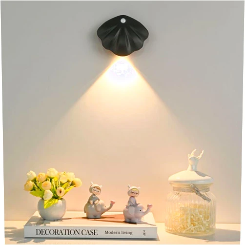 Yuewilai Battery Operated Wall Lights Set of Two, LED Picture Lights for Wall with Motion Detection, Rechargeable & Magnetic Wireless Wall Lights Battery Operated for Paintings, Art (Black)