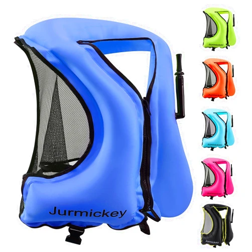 Jurmickey Snorkel Vest for Adults, Inflatable Snorkeling Vest for Men & Women, Portable Swim Jacket & Buoyancy Vest for Snorkeling, Swimming, Kayaking, Boating