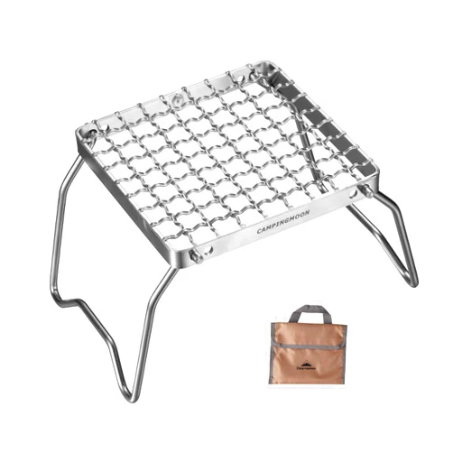 Camping moon CAMPINGMOON Portable Folding Camping Campfire Grill over Fire Split Stoves 304 Stainless Steel (Grid wire (MS-1011))