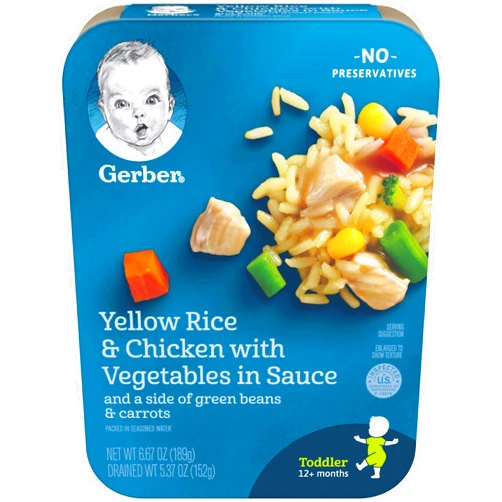 Gerber Graduates Lil Entrees Yellow Rice with Chicken Vegetables 6.67oz packages, 8 Count