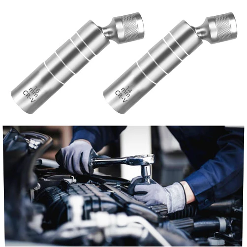Tobenbone 14MM & 16MM Magnetic Swivel Spark Plug Socket Removal Tool, 3/8 Inch Drive Magnetic Thin Wall 12 Point Spark Plug Gap Tool, Automotive Replacement Spark Plug Socket Set