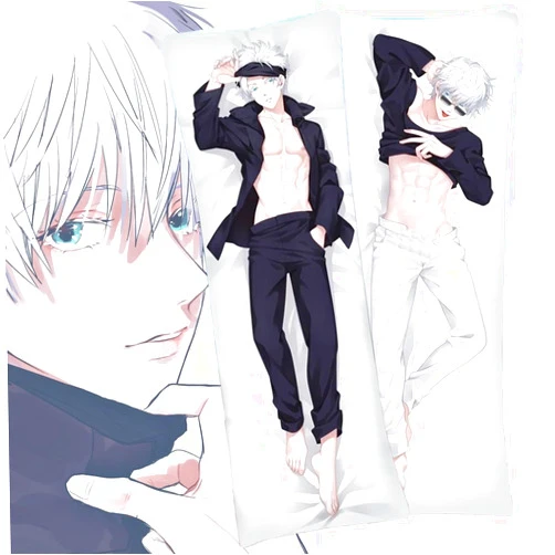 Auomiliya Satoru Gojo Body Pillow,Anime Body Pillow Anime,Anime Body Pillow Case Cover,Soft Anime Hugging Body Pillowcase Cover Dakimakura Double-Sided Peach Skin Pillow Cover Case(59in X 19.7in).