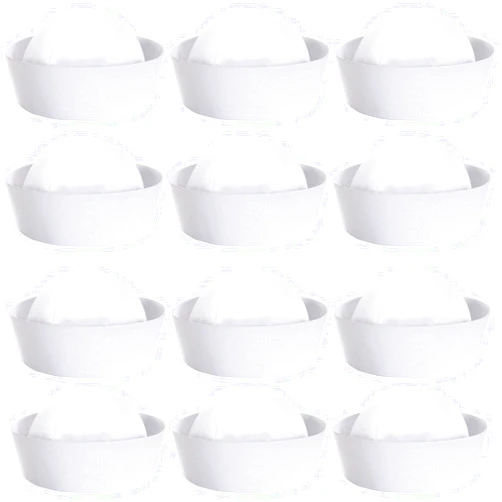 CCUFO White Sailor Hat Us Navy Hats for Men Funny Party Hats Yacht Hat 12 Pack