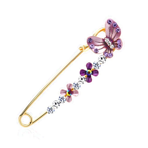 VEPYCLY Women Fashion Rhinstone Crystal Pins Jewelry Butterfly Brooches Breastpin Catch Scarf,Lapel or Collar