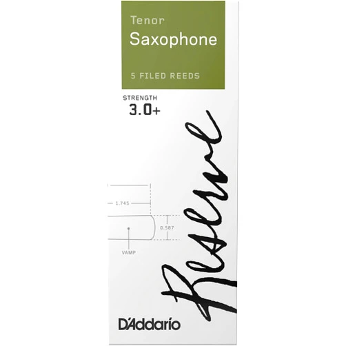 Rico D'Addario Reserve Tenor Saxophone Reeds, Strength 3.0+, 5-pack