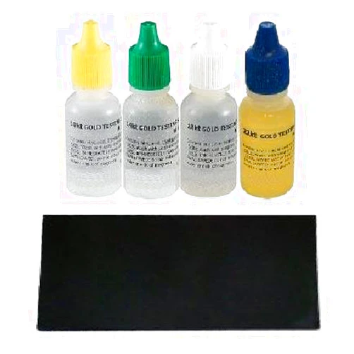 JSP Gold Testing Solutions Kit 10k 14k 18k 22k Scratch Stone Set
