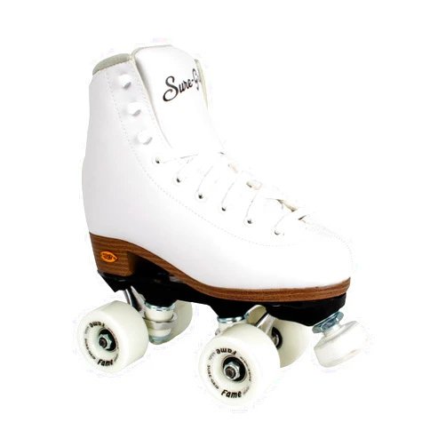 Sure-Grip White Fame Roller Skates for Women - Made of Nylon & Aluminum - 57mm Polyurethane Indoor Wheels for Skating - Super X Trucks Extended Support for Larger Sizes - Suitable for Beginners