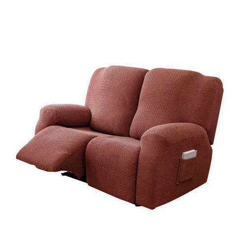 Genina Recliner Loveseat Cover Stretch Couch Covers Sofa slipcover for 2 Seat Reclining Couch Thick Jacquard Furniture Protector (Chocolate)
