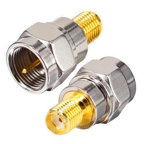onelinkmore F Type Male to SMA Female Coax Connectors SMA Connector RF Antenna Adapter Test Aerial Converter for FM/AM/DAB Digital Radio Kenwood Pioneer Panasonic Pack of 2