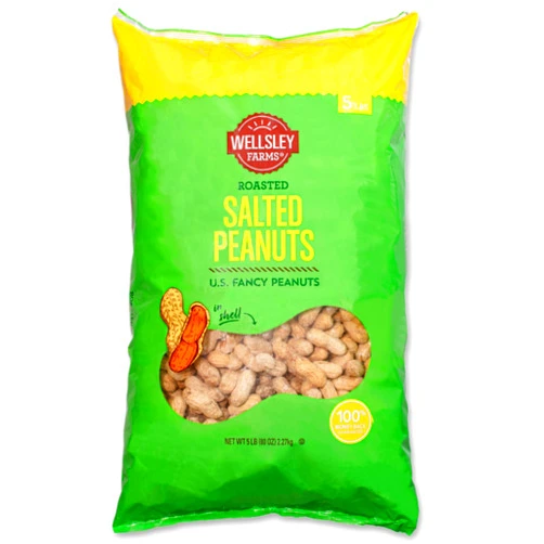 Wellsley Farms Salted & Roasted In-Shell Peanuts, 80.0 Ounce (5 lbs)