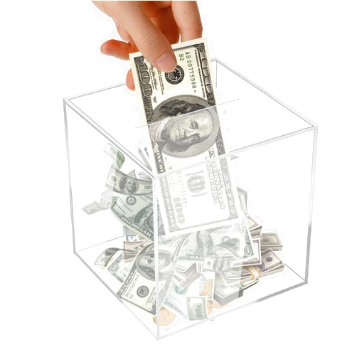 AHQiZFX Unbreakable Clear Acrylic Piggy Bank for Adults - Must Break to Open, Secure Coin & Cash Savings Jar, 4.72