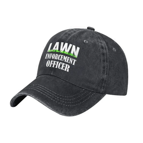 DKEHBCOMN Lawn Enforcement Officer Baseball Cap Cotton Cowboy Hat Fashionable for Man Woman Adjustable Black