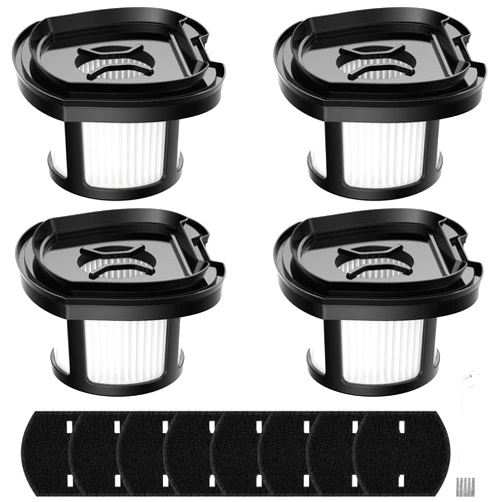 ISingo 4 Pack 2284W 2390A Vacuum Replacement Filter Compatible with Bissell Pet Hair Eraser Hand Vacuum 2284W, 2390, 2390A, 2579, 2389, Part # 1614212 1614203 1614204, 4 Mesh Filters and 8 Foam Filters