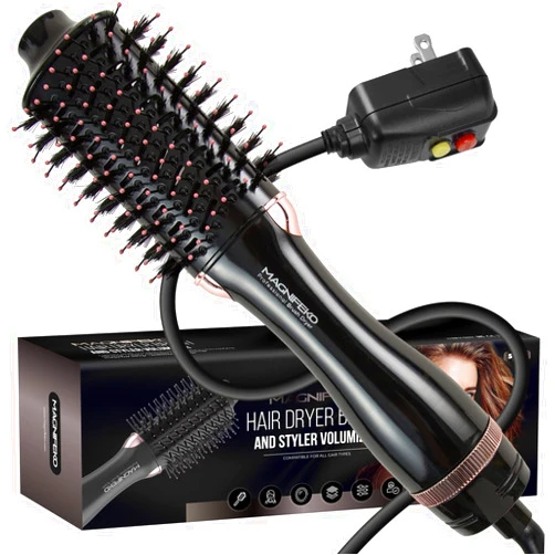 Magnifeko Round Hair Dryer Brush - Hot Air Blow Dryer Brush for Women for Hair Drying, Styling and Volumizing -(Black)