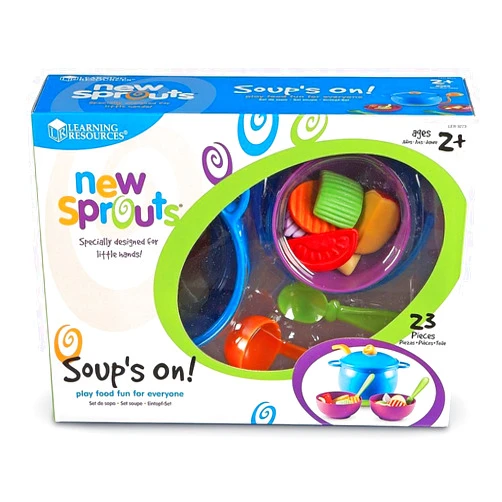 Learning Resources New Sprouts Soup's On! 23 Pieces, Ages 2+ Toddler Learning Toys, Pretend Play Food Set, Kitchen Toys for Kids