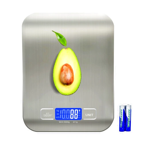 SOYOK Food Scale, 11lb Kitchen Scale with 6 Units Tare Function & LCD Display, 0.05oz/1g Stainless Steel Digital Food Scale Grams and Ounces for Baking, Cooking, Dieting and Meal Prep (Batteries Included)