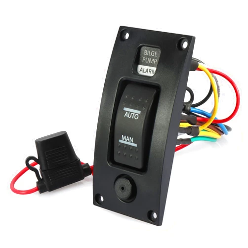 ASOOLL 12-24v Bilge Pump Alarm Control Panel,Bilge Pump Yacht Deck Cleaning Control Panel, Circuit Breaker Deck Cleaning Control Panel for Boat Yacht