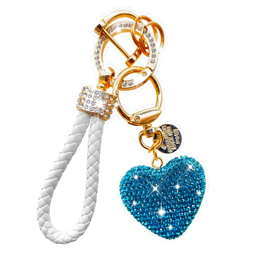TX-INNO AUTO Crystal Keychain for Women with Sparkly Rhinestones Heart Shape, Pretty Key Chains for Women Girls Gifts