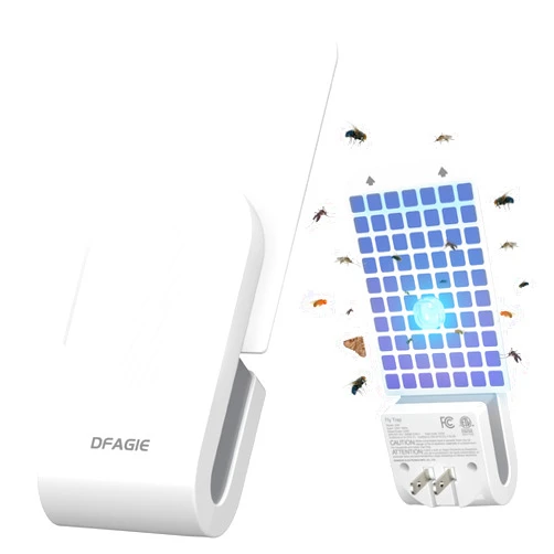 DFAGIE Fly Trap Indoor(1 Device + 5 Glue Cards), Plug-in Flying Insect Trap for Mosquito, Flies, Fruit Flies, Moths, Gnats, Gnat Trap for House Indoor, White