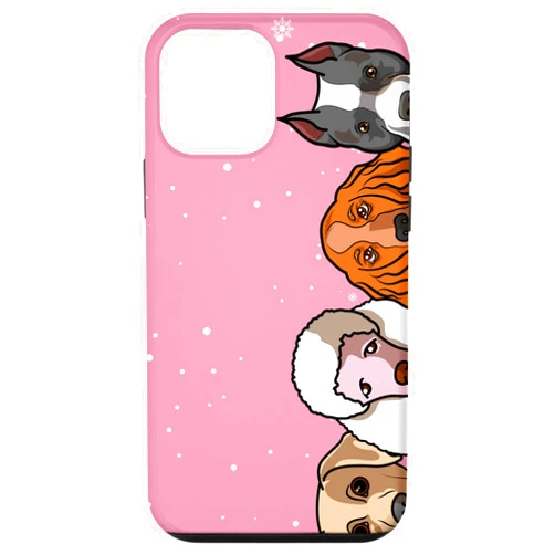 Graphicartel Dog Lover Lover iPhone 12 mini Peeping Dogggies Paw Print Pattern Dog Mom Lover Pink Case