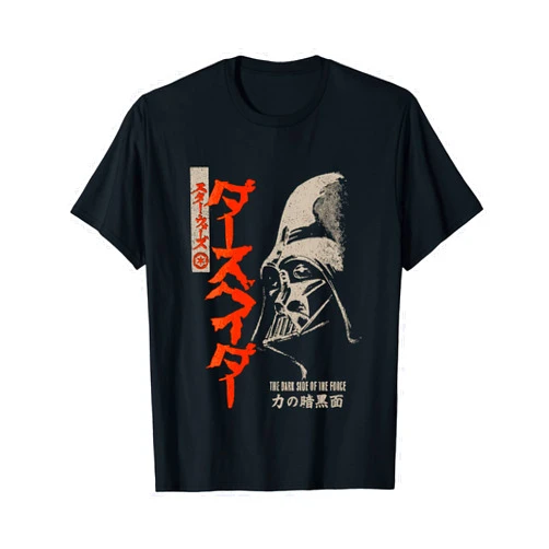 Star Wars Darth Vader Dark Side Of The Force Kanji Disney+ T-Shirt