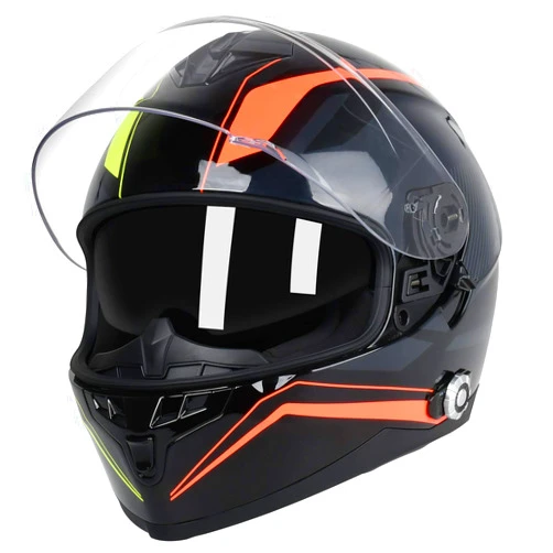 FreedConn Bluetooth Motorcycle Helmet FreedConn BM12 DOT Full Face Bluetooth Helmets Motorcycle Dual Visor Helmet with Integrated Intercom System/ 2~3 Riders Pair/ 500M/ FM/ MP3/ Voice Dial (Multi-Color, XXL)