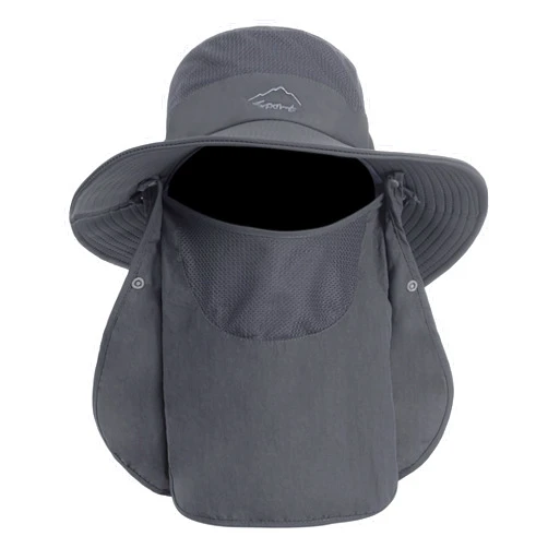 Eohak Mens Sun Hat with Neck Flap Quick Dry UV Protection Caps Wide Brim Fishing Hat Summer Beach Hat Outdoor Hiking Hat UPF 50+