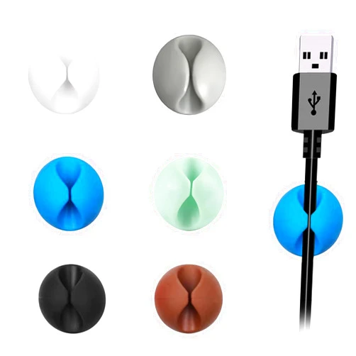 SHANDERBAR Cable Clips Cord, 6pcs Self Adhesive Holder-Desk Cable Drop, Desk Wire Clips,Cable Organizer for All Your Computer, Electrical, Charging or Mouse Cord (Colorful,6pcs) (Colorful)