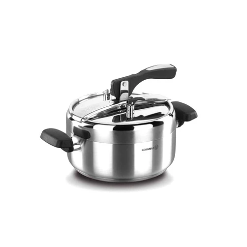 Korkmaz Turbo 5 Quart Stove Top Pressure Cooker Stainless Steel Cookware Induction Compatible, Manual Slow Cooker, Rice Cooker, Steamer, Saute, Yogurt Maker and Warmer