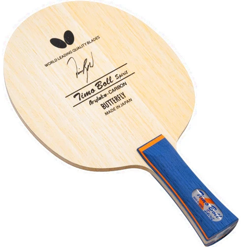 Butterfly Timo Boll Spirit Table Tennis Blade - Arylate-Carbon Fiber Blade - Professional Butterfly Table Tennis Blade - Available in AN, FL, and ST handle styles - Made in Japan