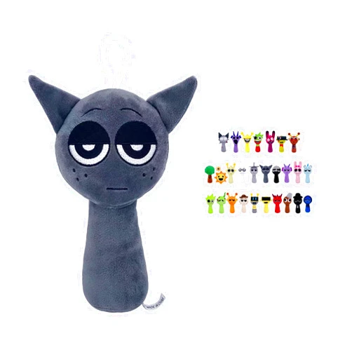 Sufeasdf Sprunki Horror Plush - 11'' Full Collection of Wenda, Mr. Fun Computer, Gray & More - All Your Favorite Sprunki Characters! (Gray)