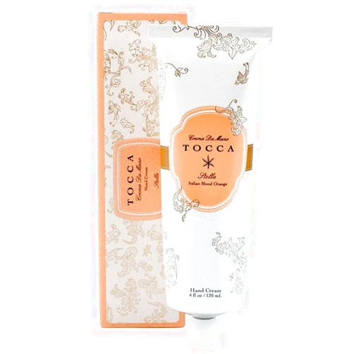 Tocca Crema de Mano Luxe, Stella Hand Cream, 4 oz - Blood Orange, Freesia, Spicy Lily - Moisturizing, Quick Absorbing
