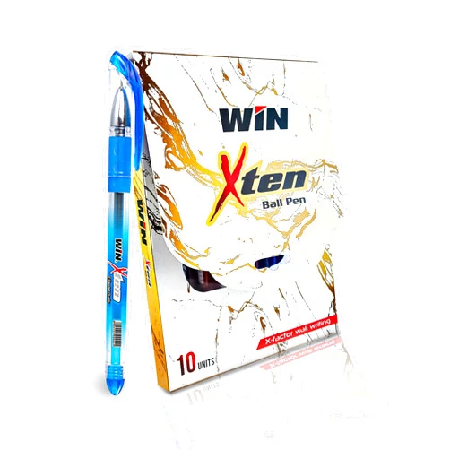 WIN X-Ten 10 Blue Pens | Pens Set for Writing | Pens for Students | Comfortable Grip| 0.6mm Tip | Smooth Flow of Ink | Long Lasting Pens Ideal for Students | Perfect Pens for Exams