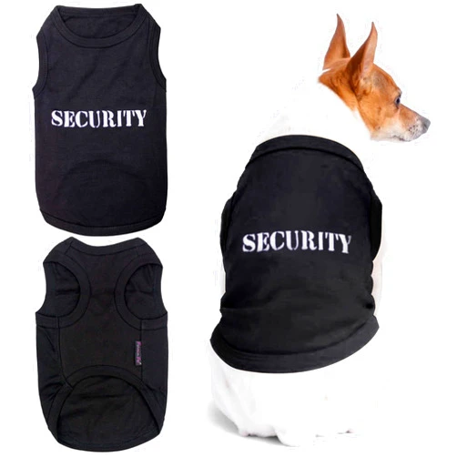 Parisian Pet Dog T-Shirt with Embroidered 'Security' Word Dog Halloween Shirt - 100% Cotton, Breathable Dog Security Shirt - Sleeveless Pet Vest - Machine Washable Dog Shirt for Large Dogs - 3XL