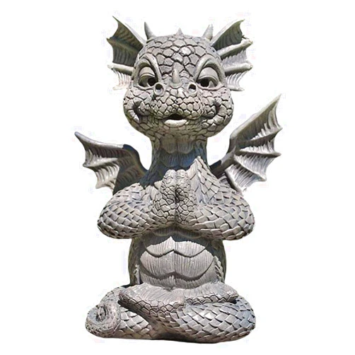 Dapuly Realistic Dragon Statue, Resin Zen Yoga Meditation Dragon Sculpture Home Garden Decoration Buddha Art Figure for Outdoor Backyard Porch