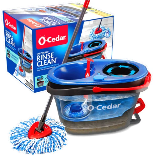 O-Cedar RinseClean Spin Mop & Bucket System | Clean with Clean Water | Removes 99% of Bacteria