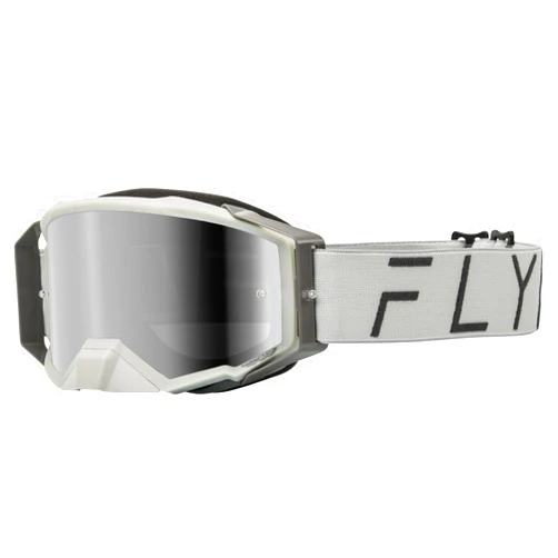 Fly Racing Zone Pro Adult Goggle (Grey with Mirror/Smoke Lens, Adult)