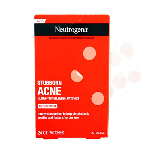 Neutrogena Stubborn Acne Pimple Patches, Acne Treatment for Face, Ultra-Thin Hydrocolloid Spot Stickers Provide Optimal Healing for Pimples, 24 Patches