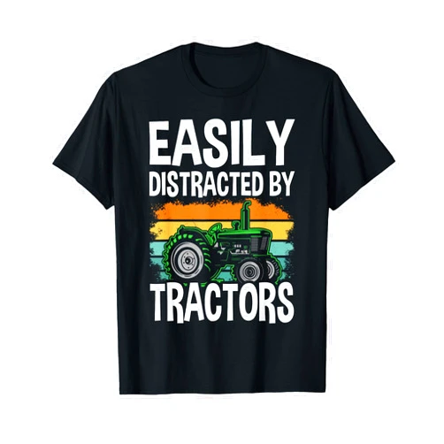 Tractors Lover Gift Co. Easily Distracted By Tractors for Boy or Toddler T-Shirt