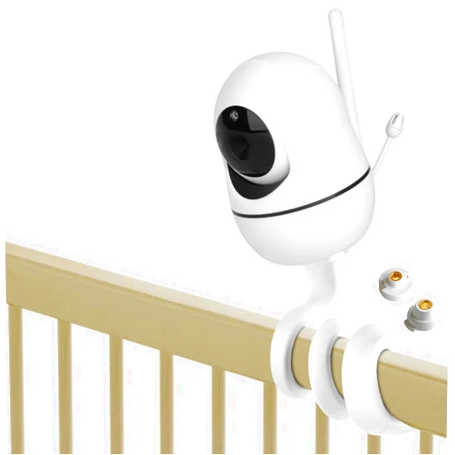 iTODOS Baby Monitor Mount Compatible with HelloBaby HB65/HB66/HB248,ANMEATE SM935E Baby Monitor Camera, Versatile Twist Mount Without Tools or Wall Damage -White