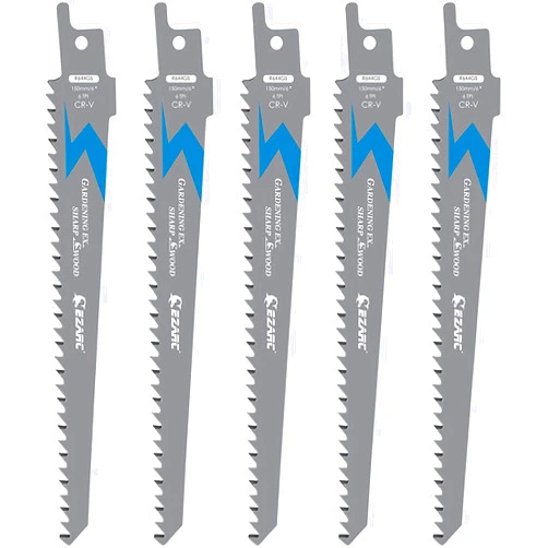 EZARC Wood Pruning Reciprocating Saw Blade, 6-Inch Recip Saw Blades R644GS 6TPI (5-Pack)