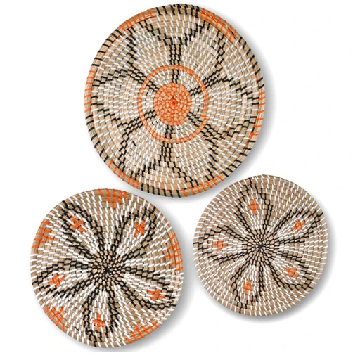 Generic Wall Basket Decor Set of 3 - Woven Basket Wall Decor – Modern Wicker Hanging Wall Basket – Handmade Decorative Basket for Wall Decor, Table Centerpiece - boho wall decor - Natural Wall Decor