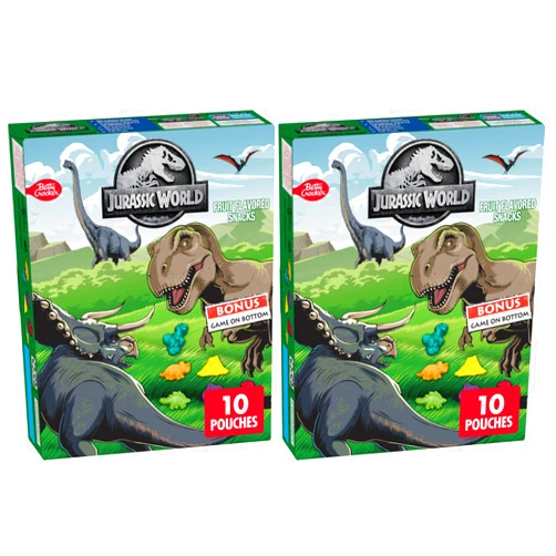 Betty Crocker Jurassic World Fruit Flavored Snacks, Treat Pouches, 0.8 oz, 10 ct (Pack of 2)