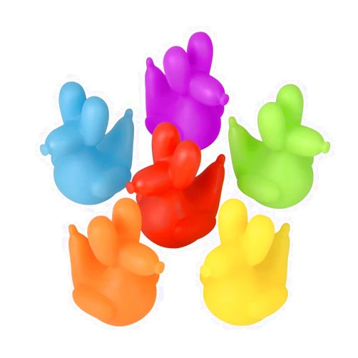 Nikki's Knick Knacks Balloon Dog Rubber Ducks - Balloon Animal Toys - Party Favors, Reward Chest, Treasure Chest, Goodie Bags, Bath Toys - 6 Piece